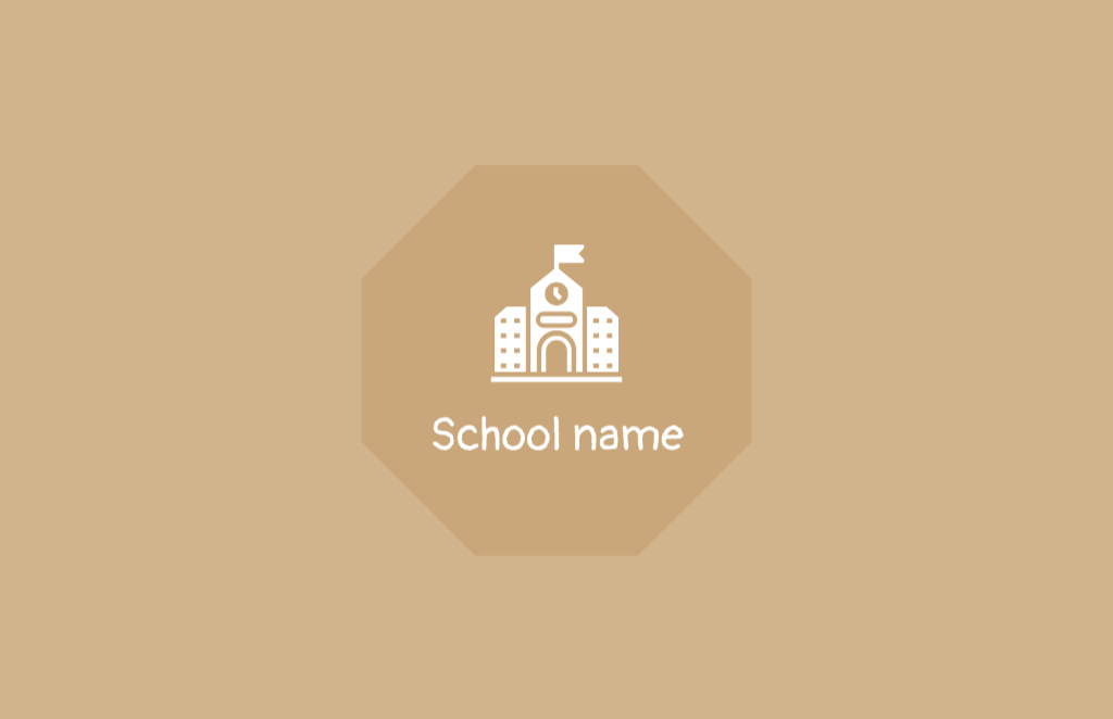Illustration of Emblem of Educational Institution Business Card 85x55mm Design Template