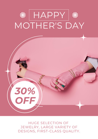 Platilla de diseño Mother's Day Offer of Gorgeous Jewelry Poster