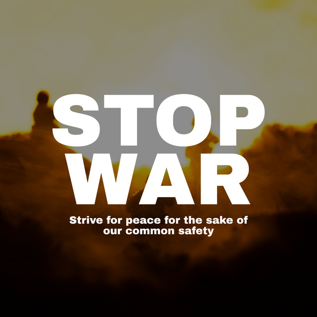 Designvorlage War Photo for Motivation to Make Peace für Instagram