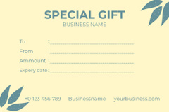 Special Gift Voucher with Blue Plants