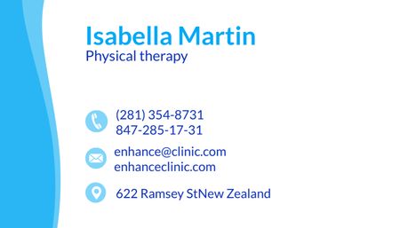 Physical Therapist Services Offer Business Card US Design Template