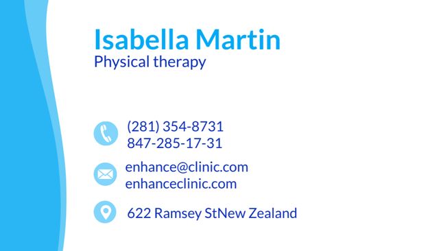 Physical Therapist Services Offer Business Card US – шаблон для дизайну