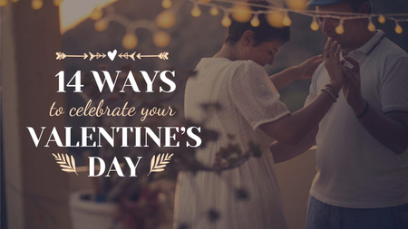 Happy loving Couple dancing on Valentine's Day Title 1680x945px Design Template