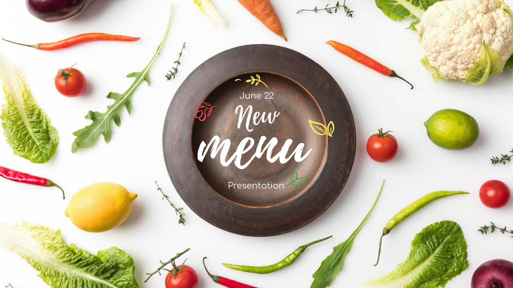 Meal with greens and Vegetables FB event cover Design Template