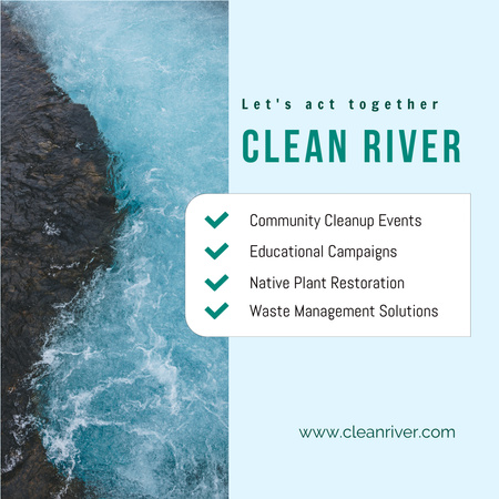 Modèle de visuel Programme Clean Rivers - Instagram