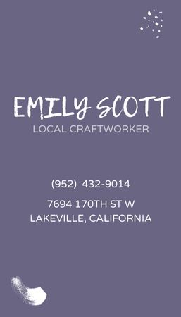 Craftworker Service Offer Business Card US Vertical Design Template