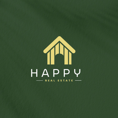 Szablon projektu Real Estate Agency Ad With Emblem In Green Logo 1080x1080px