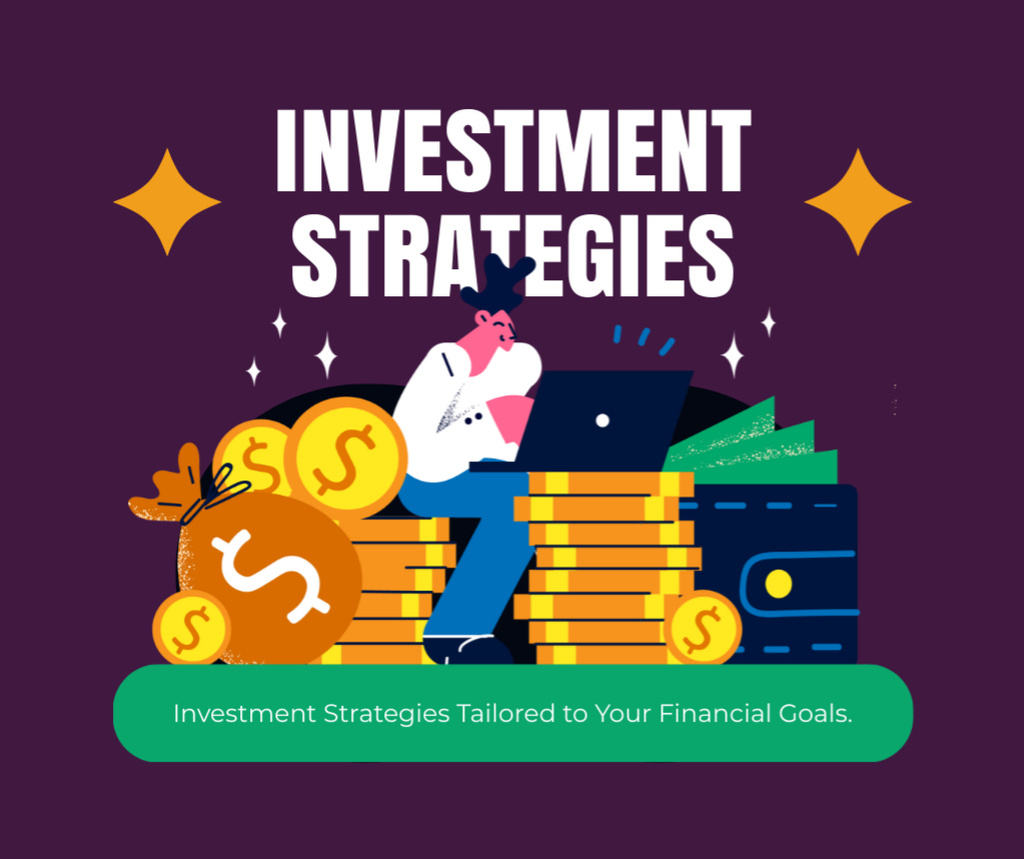 Plantilla de diseño de Investment Strategies to Achieve Business Goals Facebook 