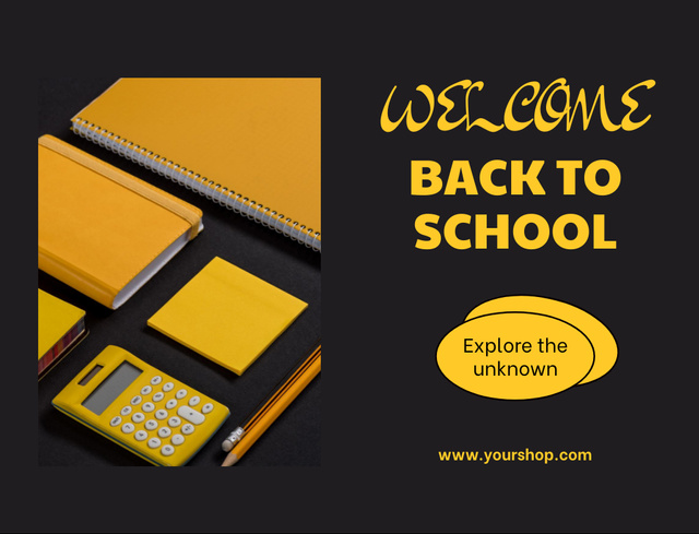 Welcome Back School from Stationery Shop Postcard 4.2x5.5in – шаблон для дизайна