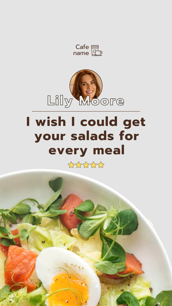 Customer's Testimonial about Salads Instagram Story tervezősablon