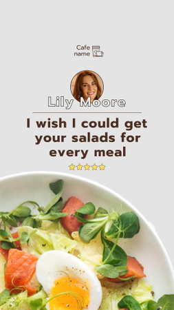 Designvorlage Kundenstimmen zu Salaten für Instagram Story