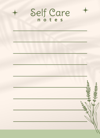 Stylish self care Notepad 4x5.5in Design Template