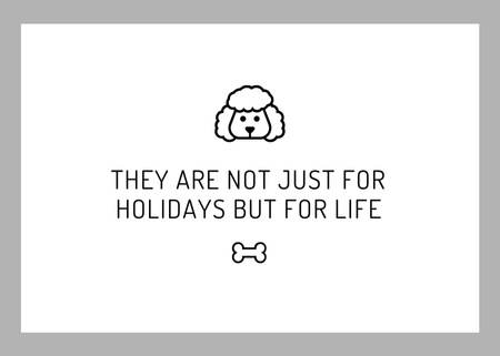 Köpek Simgesiyle Evcil Hayvanlar Ve Sorumluluk Hakkında Alıntı Postcard 5x7in Tasarım Şablonu