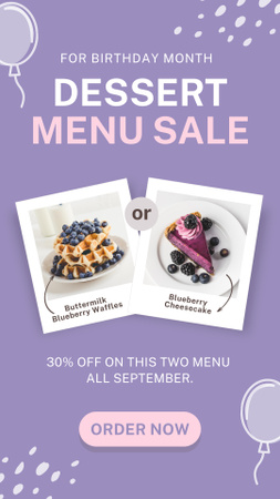 Bakery Ad with Assortment of Sweet Desserts Instagram Story Design Template