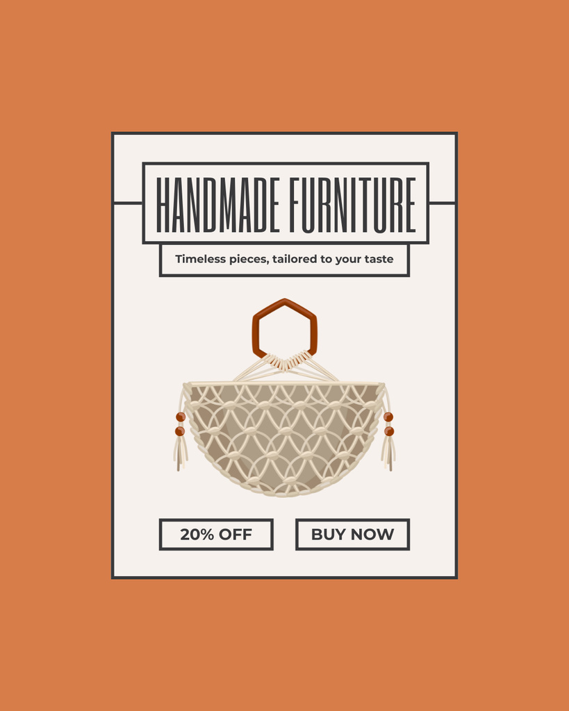 Modèle de visuel Offer Discount on Handmade Furniture and Decor - Instagram Post Vertical