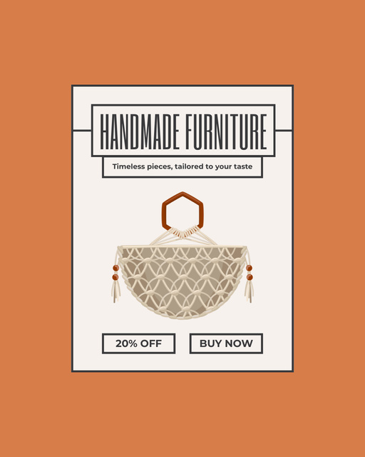 Offer Discount on Handmade Furniture and Decor Instagram Post Vertical Tasarım Şablonu