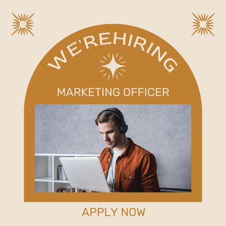 Marketing Officer Position Hiring Orange LinkedIn post tervezősablon