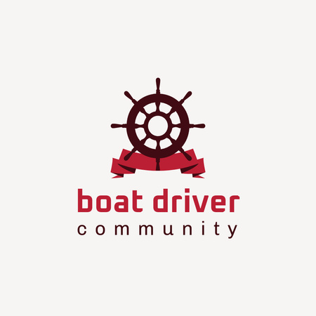Plantilla de diseño de Boatmen Community Ad with Skippers Wheel Logo 1080x1080px 