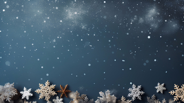 Snowflakes in Beautiful Shapes for Decor Zoom Background Tasarım Şablonu