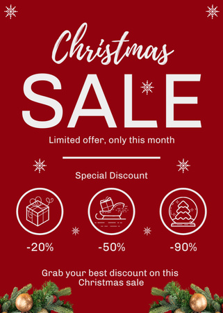 Template di design Christmas Sale Limited Offer Red Flayer