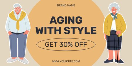 Fashionable Clothing For Seniors Sale Offer Twitter Design Template