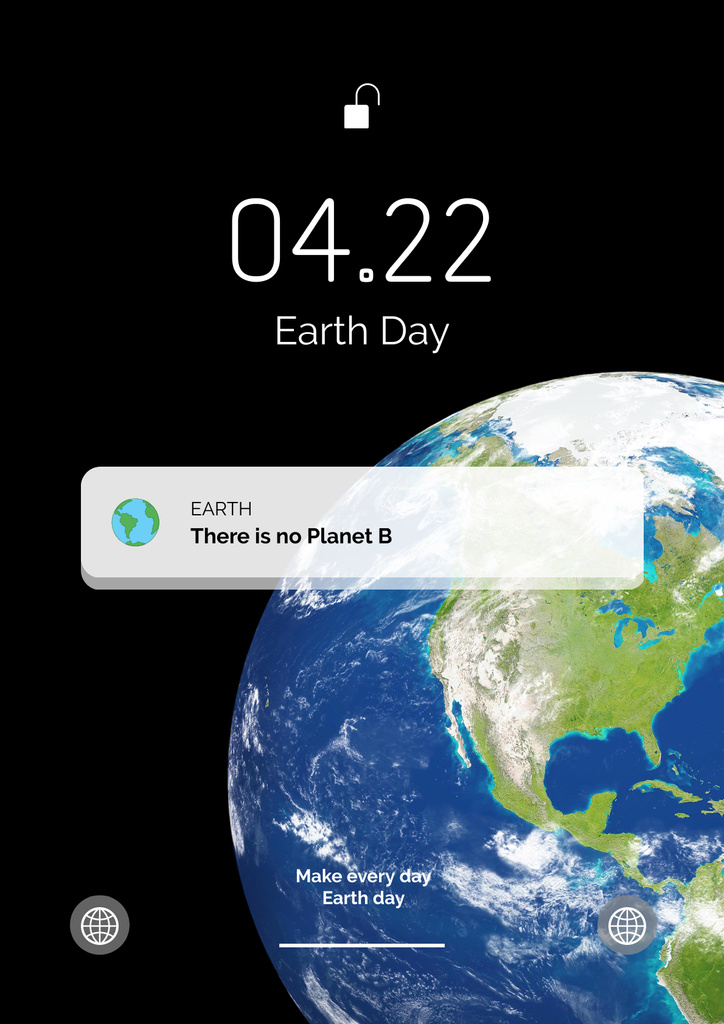 Designvorlage Earth Day Announcement with Notification für Poster