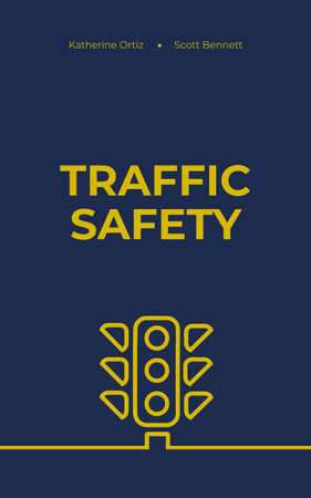 Traffic Safety Lights Icon on Blue Book Cover Tasarım Şablonu