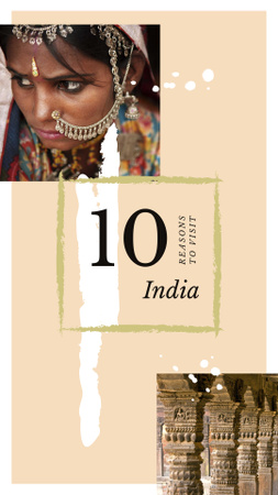 Indian girl in traditional costume Instagram Story Modelo de Design