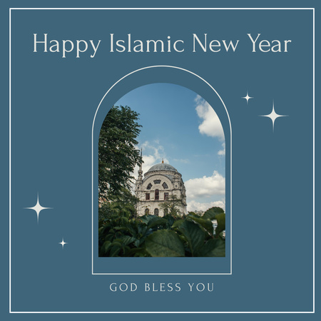 Mosque for Islamic New Year Greetings Instagram Design Template