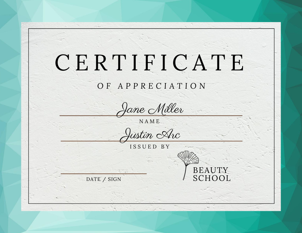 Szablon projektu Appreciation Diploma on Blue Certificate