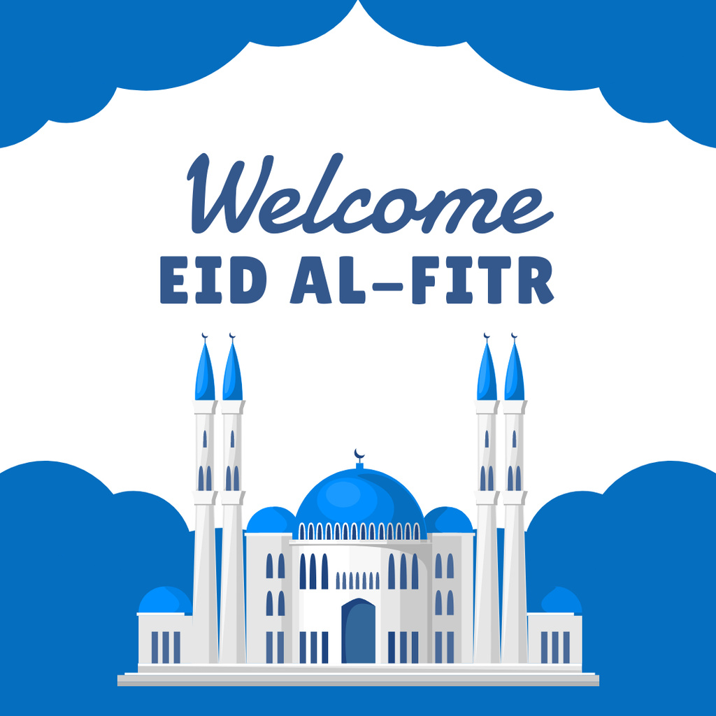 Ontwerpsjabloon van Instagram van Visit Announcement to Eid Al-Fitr