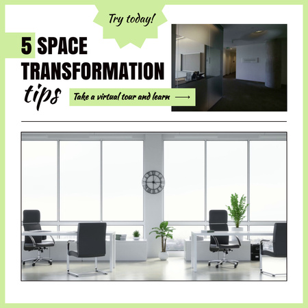 Set Of Essential Tips On Spaces Transformation Animated Post Design Template