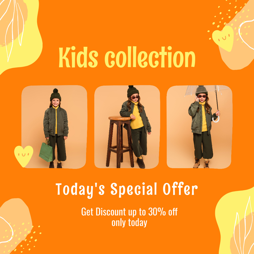 Collage with Special Offer for Kids Collection Instagram Πρότυπο σχεδίασης