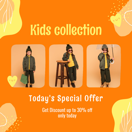 Collage with Special Offer for Kids Collection Instagram Design Template