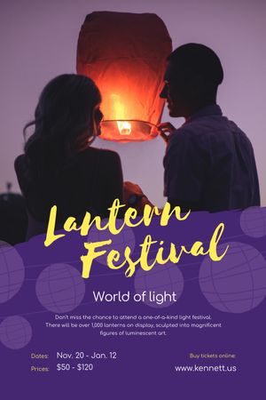 Template di design Lantern Festival with Couple with Sky Lantern Tumblr