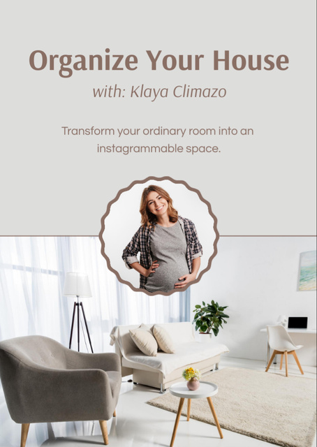 Tips for Organizing House with Modern Upholstered Furniture Flyer A6デザインテンプレート