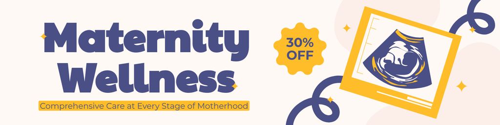 Discount on Maternity Wellness Services with Ultrasound Twitter Modelo de Design
