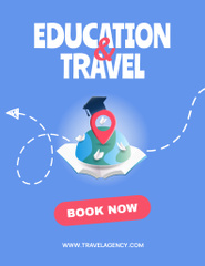 Educational Travel Tours Announcement with Graduation Hat