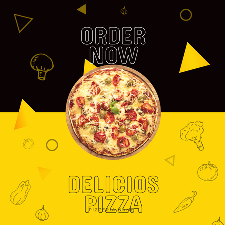 Delicious Pizza Ad Instagram Design Template