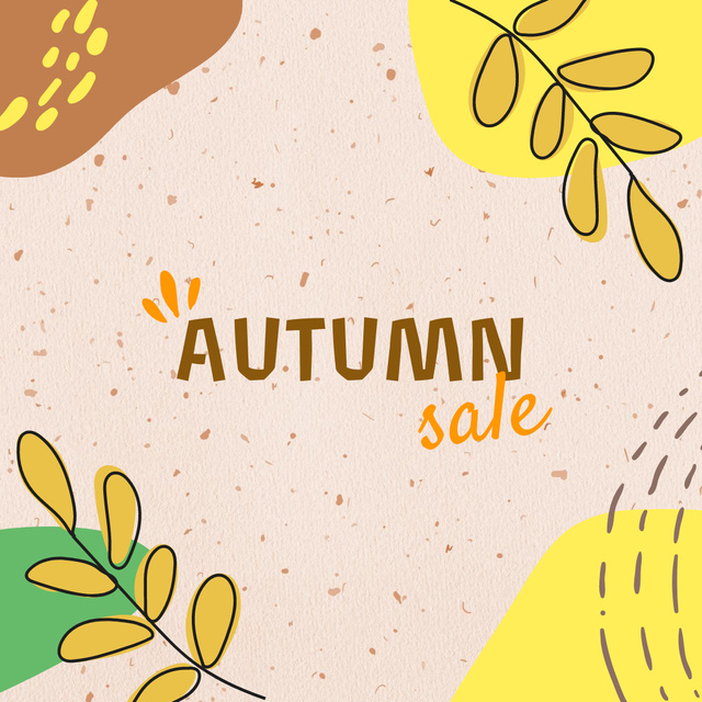 Autumn Sale Offer With Hand Illustration Instagramデザインテンプレート