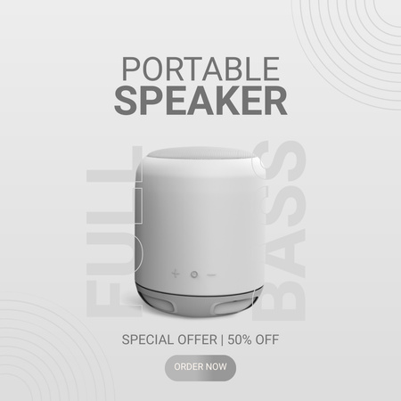 Platilla de diseño Discount Offer on Portable Speaker Instagram AD