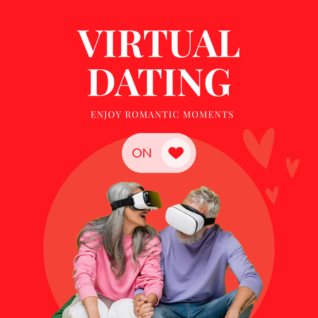 Romantic Virtual Dating Promotion Instagram Design Template