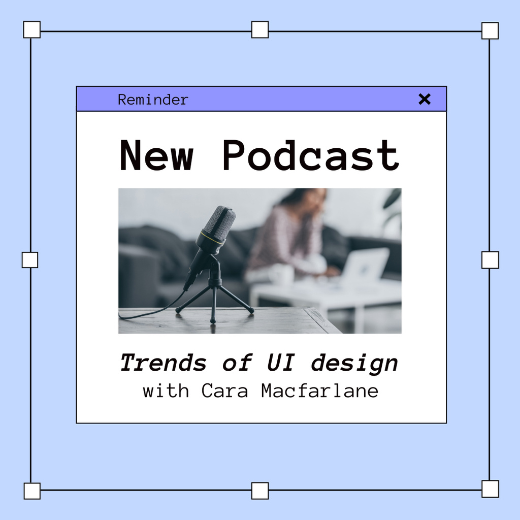 Trends of Design Podcast on Blue Instagram Design Template