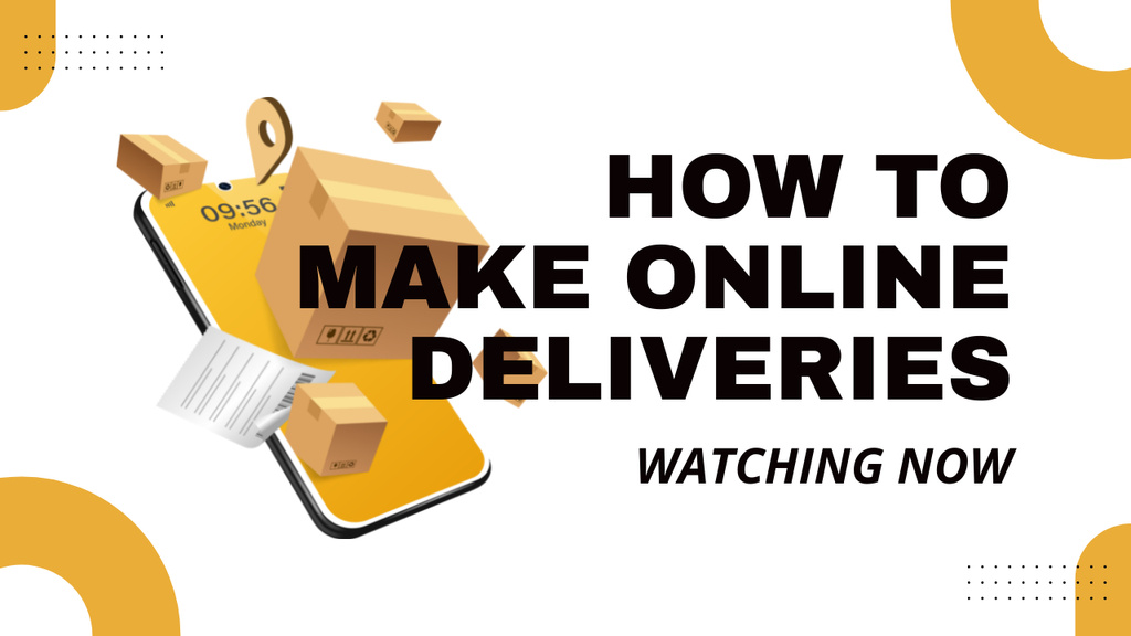 Modèle de visuel How to Make Online Delivery - Youtube Thumbnail