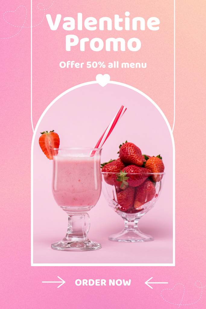 Ontwerpsjabloon van Pinterest van Discount on Special Desserts for Valentine's Day