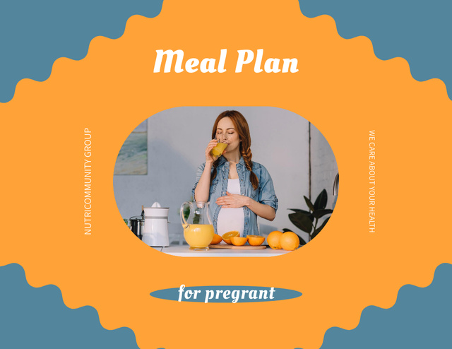 Prenatal Nutrition Services with Meal Plan for Pregnant Woman Flyer 8.5x11in Horizontal Design Template