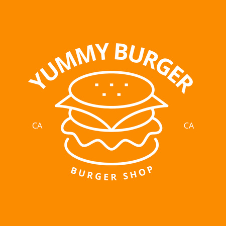 Emblem of Burger Shop Logo Design Template