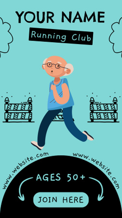 Modèle de visuel Annonce du club de course pour les personnes âgées - TikTok Video