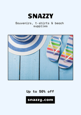 Beach Accessories Sale Offer Posterデザインテンプレート