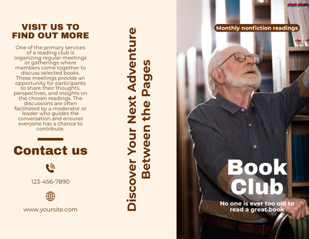 Ikäystävällinen kirjaklubi Brochure 8.5x11in Design Template